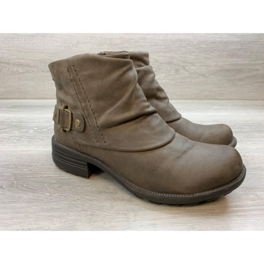 Earth Origins Pam Brown Slouchy Buckle Ankle Boots Women's 7 Casual Shoes